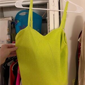 Wild Fable Yellow and Green Ribbed Camisole